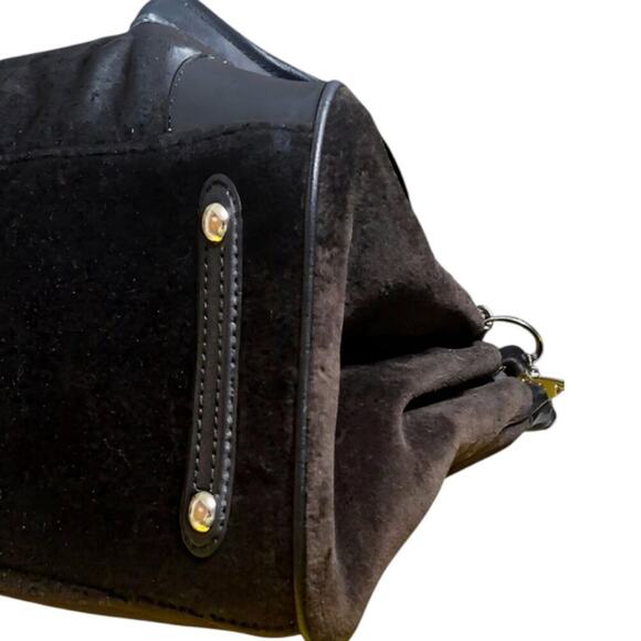 Juicy Couture Black Velour Scottie Dog Rhinestone Daydreamer Tote Y2K with Bow - Picture 12 of 13